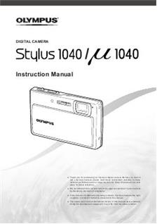 Olympus Mju Digital 1040 manual. Camera Instructions.